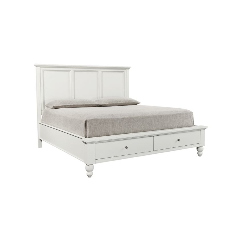 Emery Park - Cambridge Cal King Panel Storage Bed in White Finish