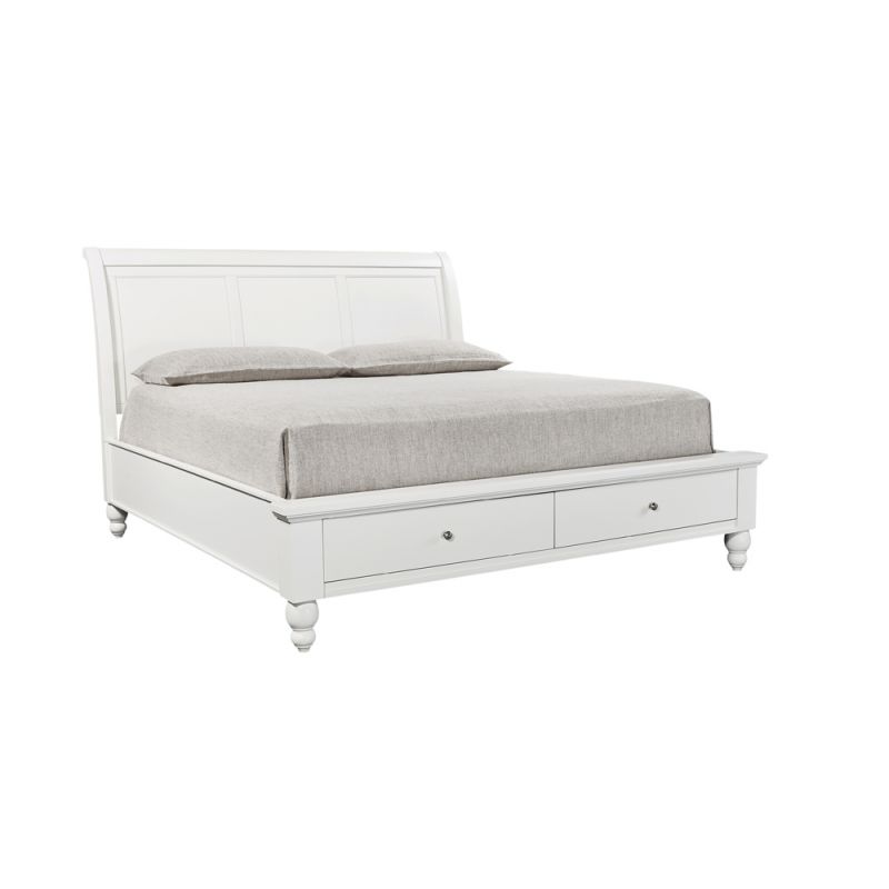 Emery Park - Cambridge Cal King Sleigh Storage Bed in White Finish