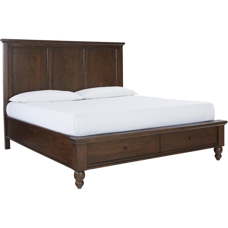 Emery Park - Cambridge Cal King Storage Panel Bed in Classic Cherry Finish