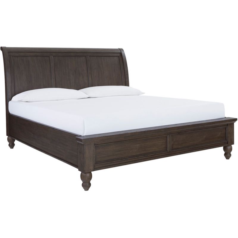 Emery Park - Cambridge Queen Non Storage Sleigh Bed in Cracked Pepper Finish