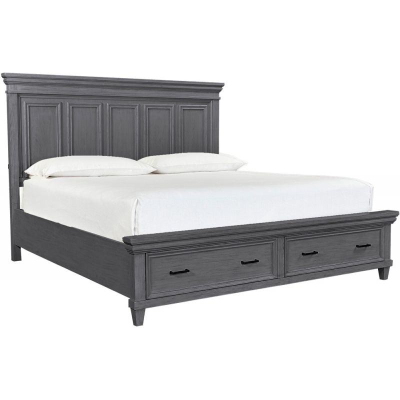 Emery Park - Caraway Cal King Storage Panel Bed in Aged Slate Finish