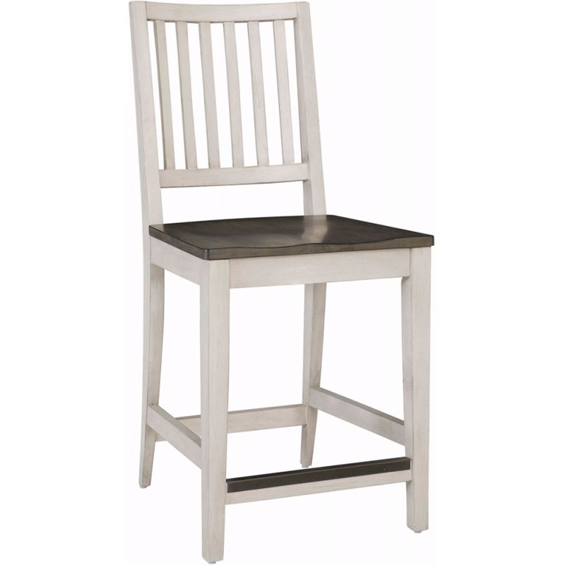 Emery Park - Caraway Counter Height Chair w/ Wood Seat in Aged Ivory Finish (Set of 2) - I248-6050S