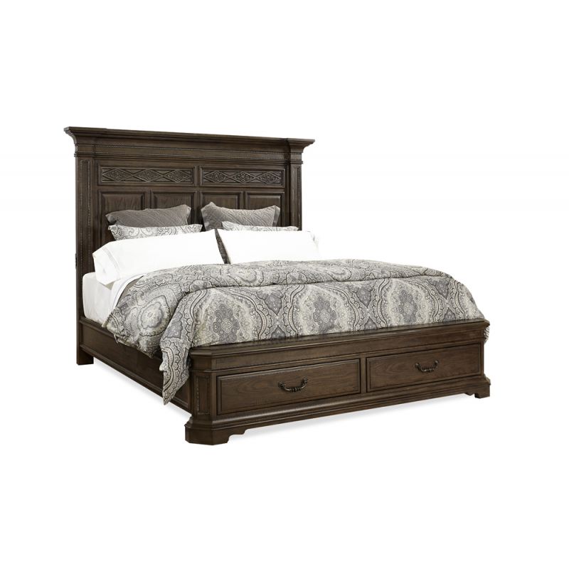 Emery Park - Foxhill Queen Panel Storage Bed in Truffle Finish