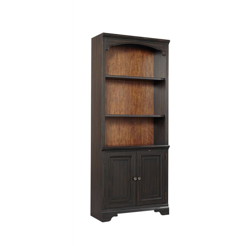 Emery Park - Hampton Door Bookcase in Black Cherry Finish - I242-332