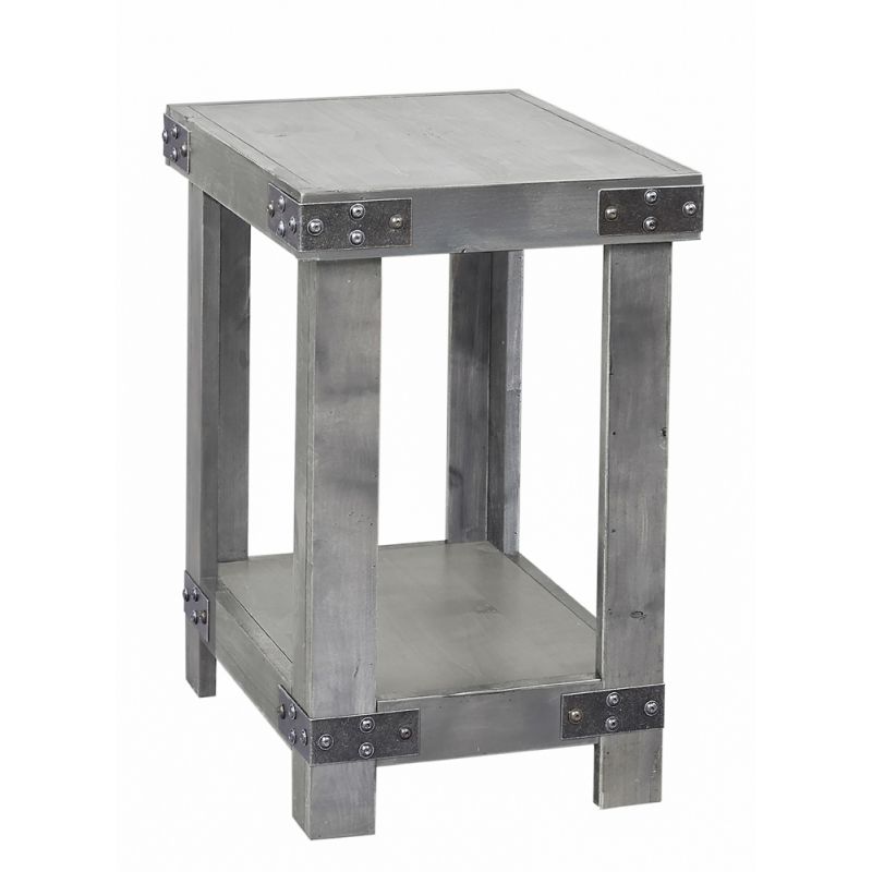 Emery Park - Industrial Chairside Table in Lighthouse Grey Finish - WMN913-LGH
