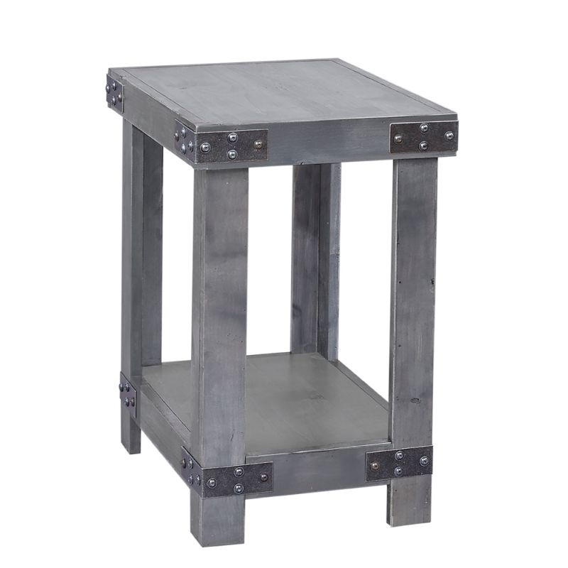 Emery Park - Industrial Chairside Table in Smokey Grey Finish - DN913-GRY