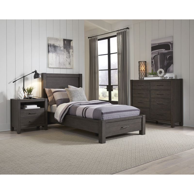 Emery Park - Mill Creek Full Panel Storage Bed in Carob Finish