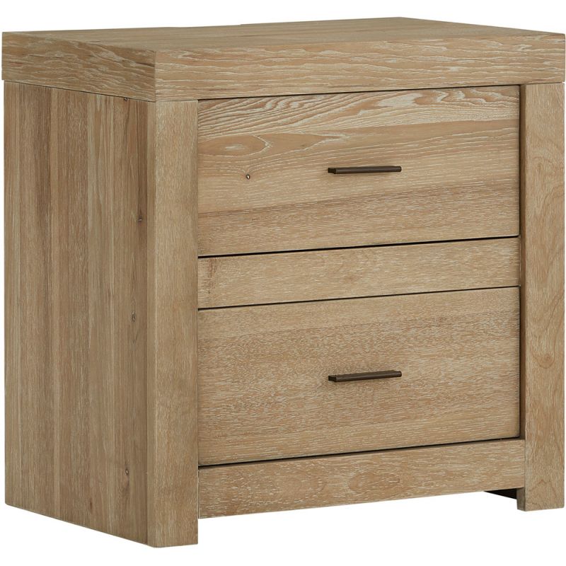 Emery Park - Modern Loft 2 Drawer Nightstand w/ power in Modern Khaki Finish - IML-450-KHK-1