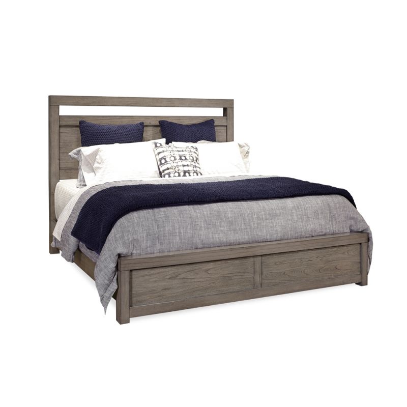Emery Park - Modern Loft Queen Panel Bed in Greystone Finish