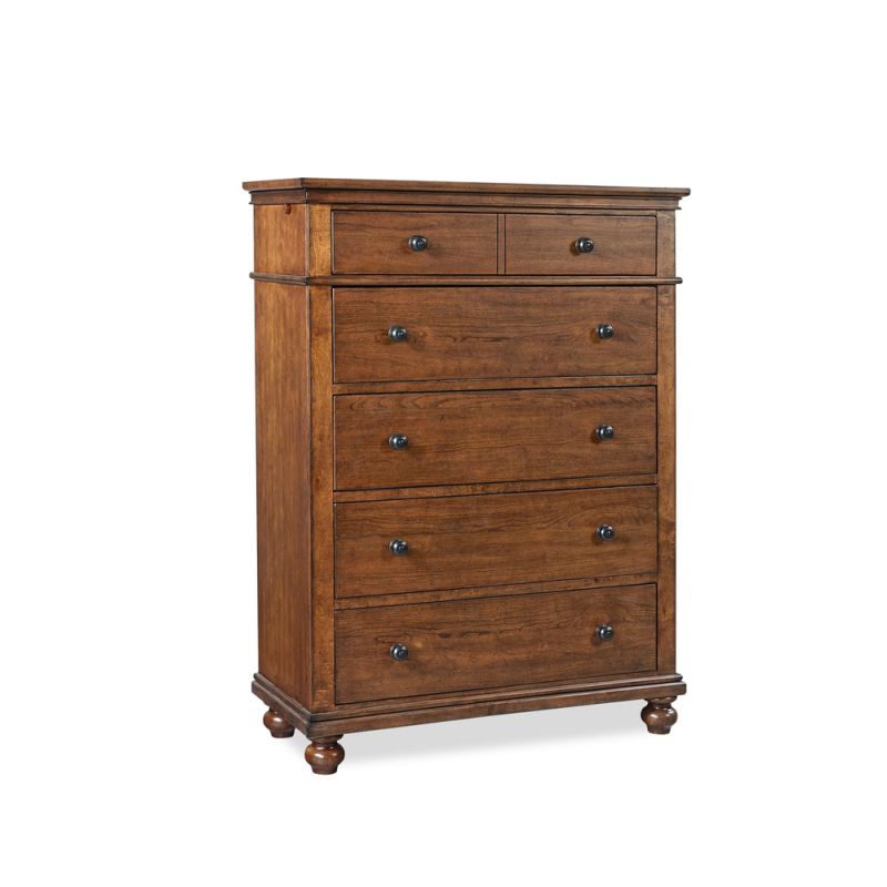 Emery Park  -  Oxford 5 Drawer Chest in Whiskey Brown Finish  - I07-456-WBR-1