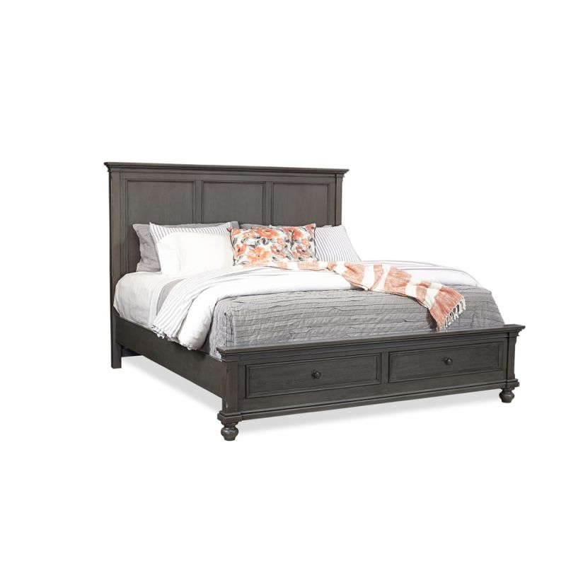 Emery Park - Oxford Cal King Panel Storage Bed in Peppercorn Finish
