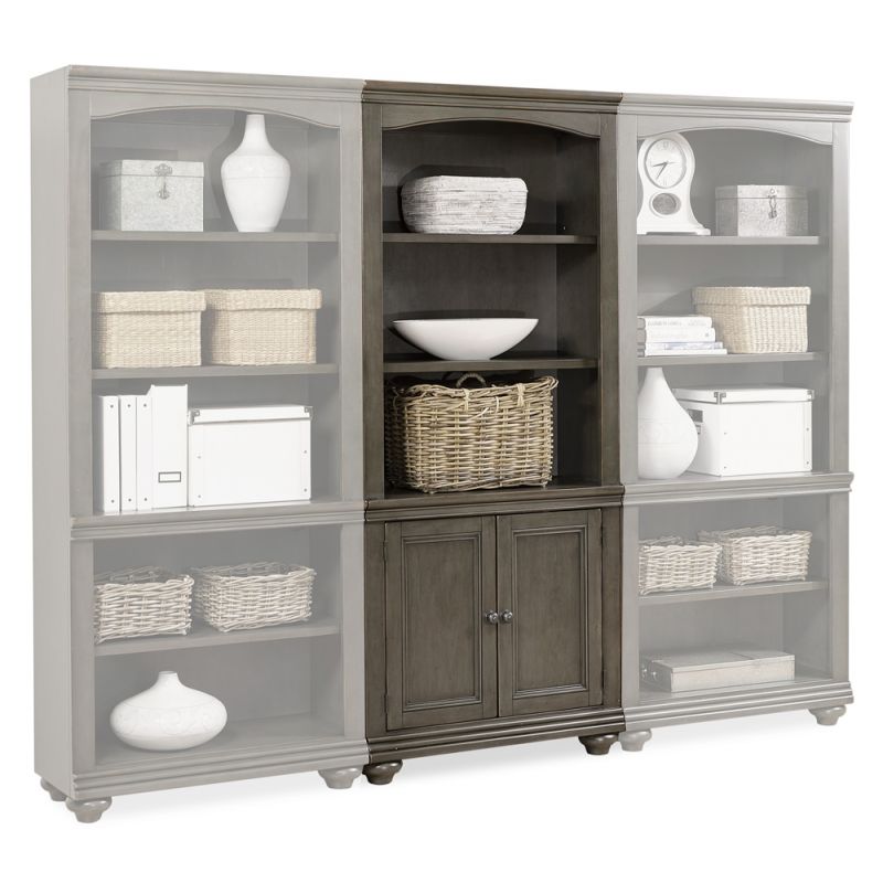 Emery Park - Oxford Door Bookcase in Peppercorn Finish - I07-332-PEP