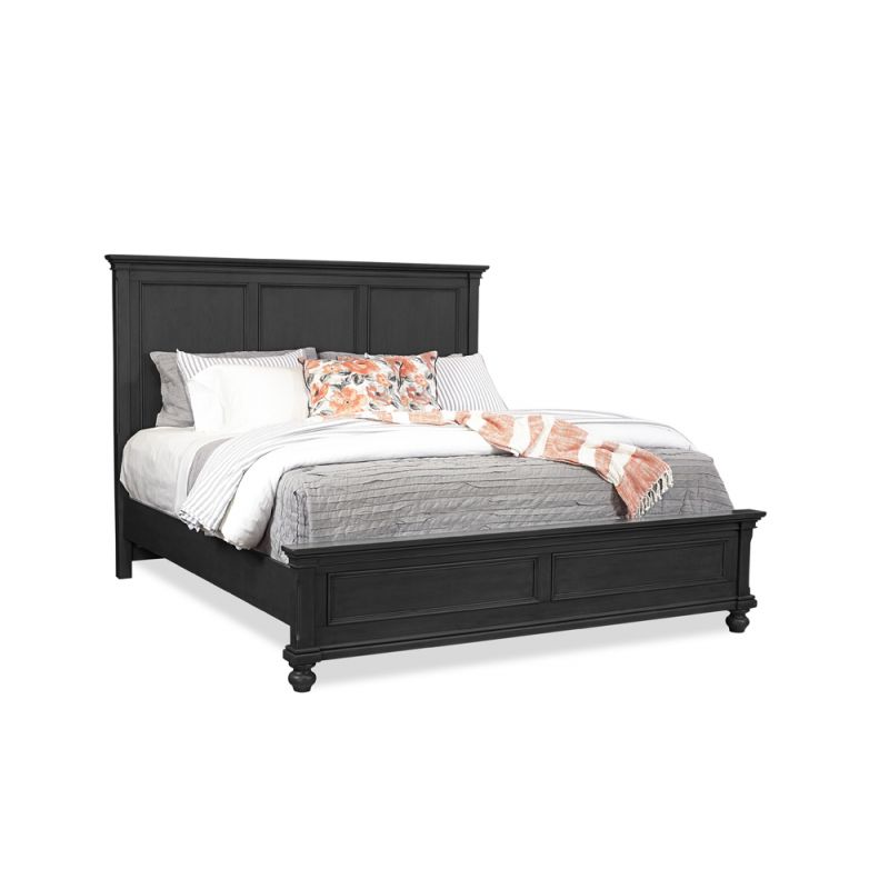 Emery Park - Oxford Queen Panel Bed in Rubbed Black Finish