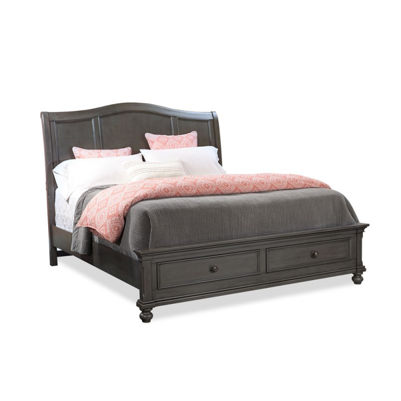 Emery Park - Oxford Queen Sleigh Storage Bed in Peppercorn Finish