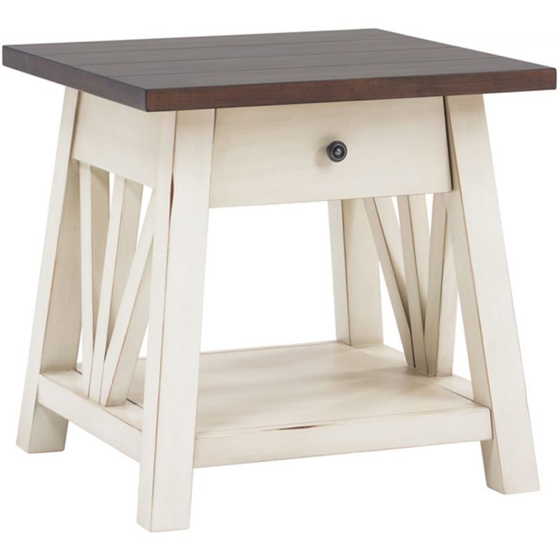 Emery Park - Pinebrook End Table in Prairie White Finish - I629-9140-PRW