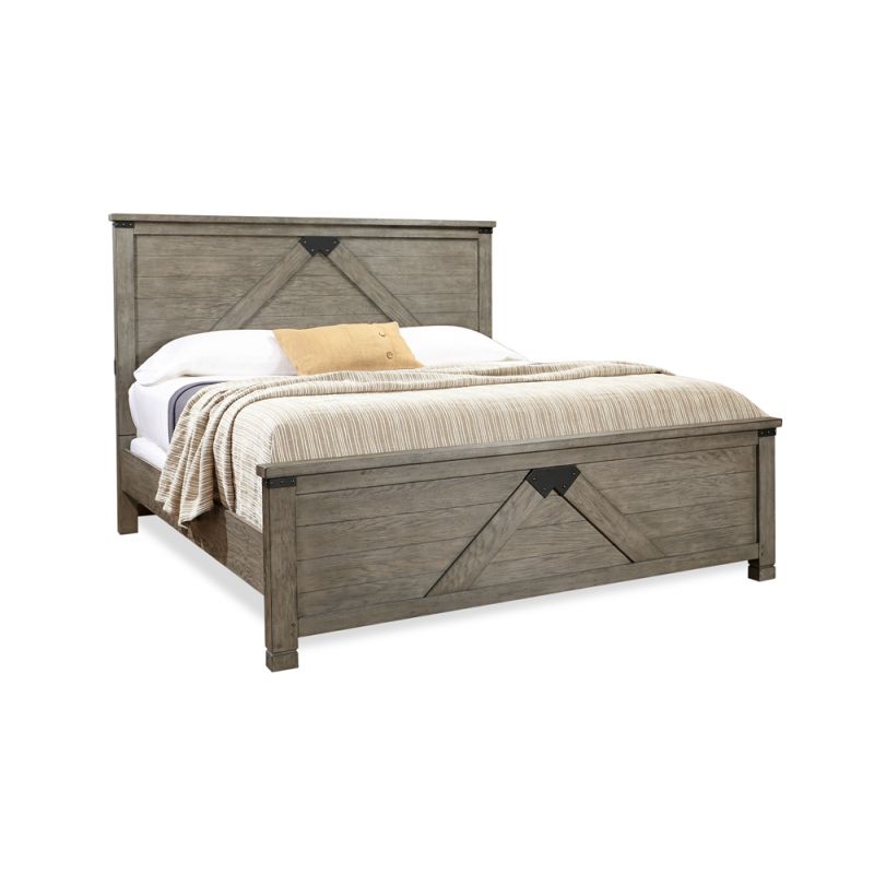 Emery Park - Tucker Cal King Panel Bed in Stone Finish