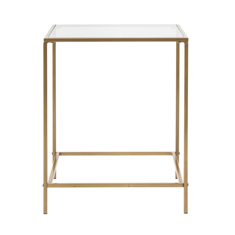 Euro Style - Arvi 18in Side Table in Clear Glass with Brass Base - 27272BRS