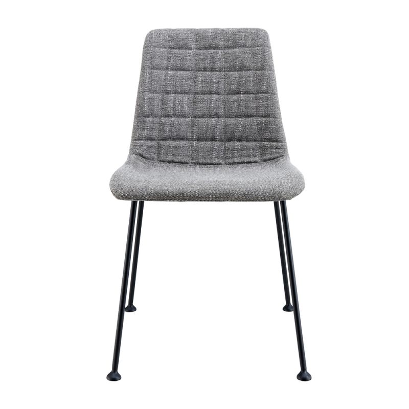 Euro Style - Elma Side Chair in Light Gray Fabric with Matte Black Frame and Legs (Set of 2) - 30558LTGRY