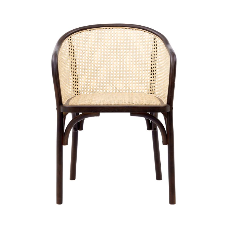 Euro Style - Elsy Armchair in Walnut with Natural Rattan Seat - 08190WAL-MP1