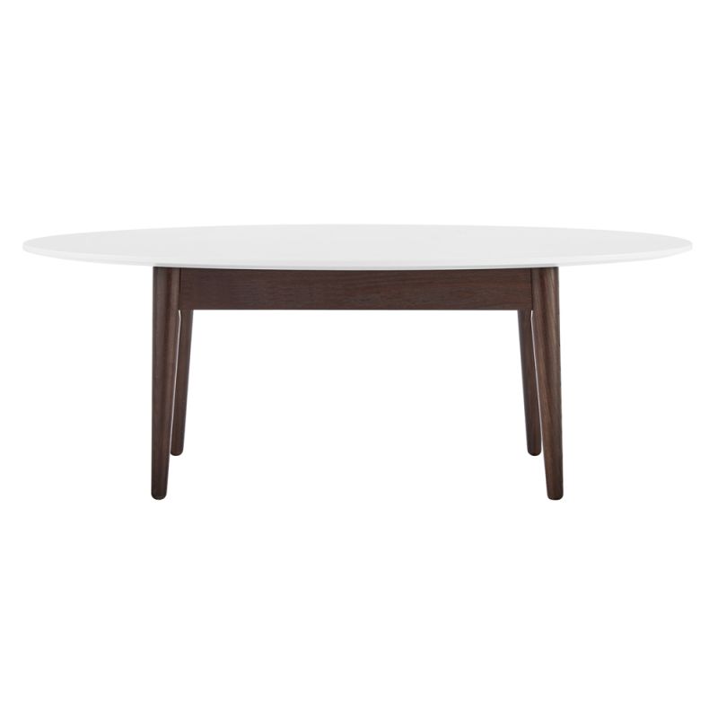 Euro Style - Manon Coffee Table in Matte White with Dark Walnut Legs - 90433-WHT