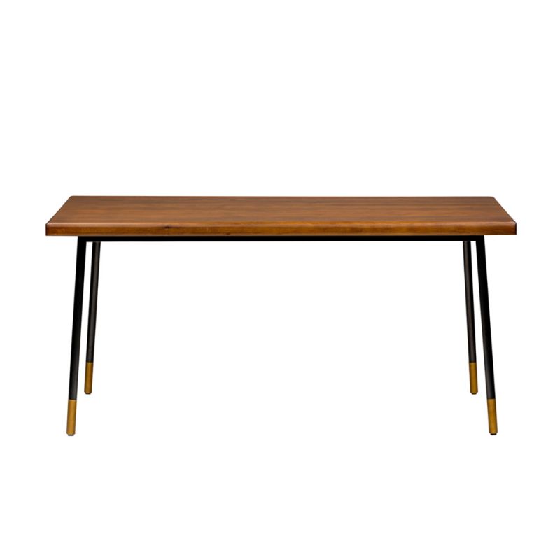 Euro Style - Miriam 71in Dining Table in Brown with Black Legs - 94228BRN