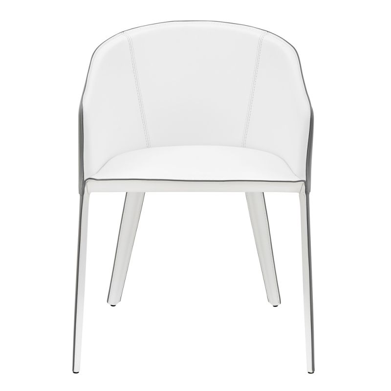 Euro Style - Pallas Armchair In White and Gray - 38884-WHT