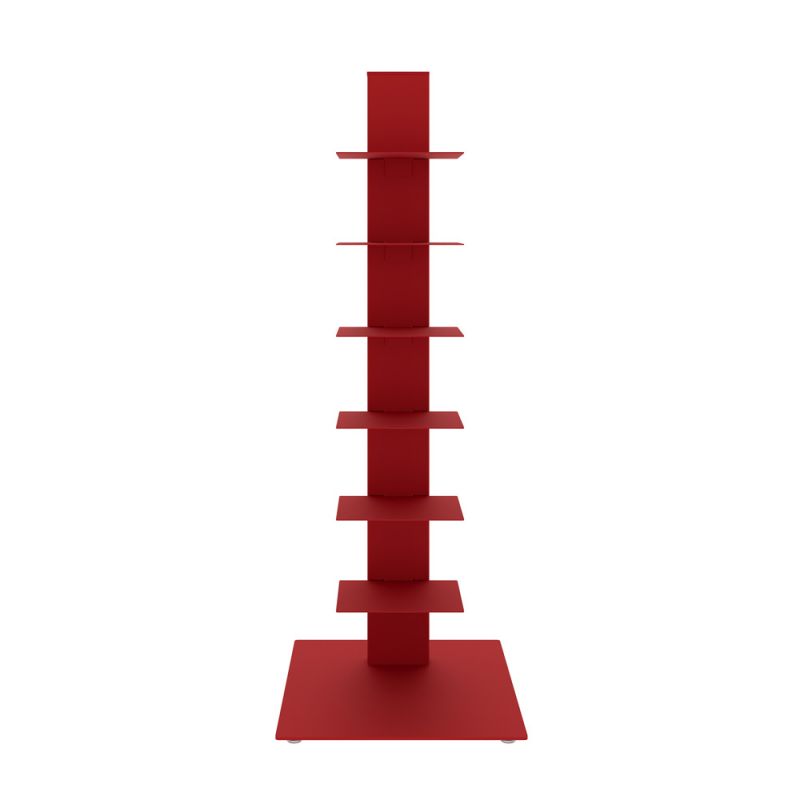 Euro Style - Sapiens 38in Bookcase/Shelf/Shelving Tower in Red - 94196RED-KIT