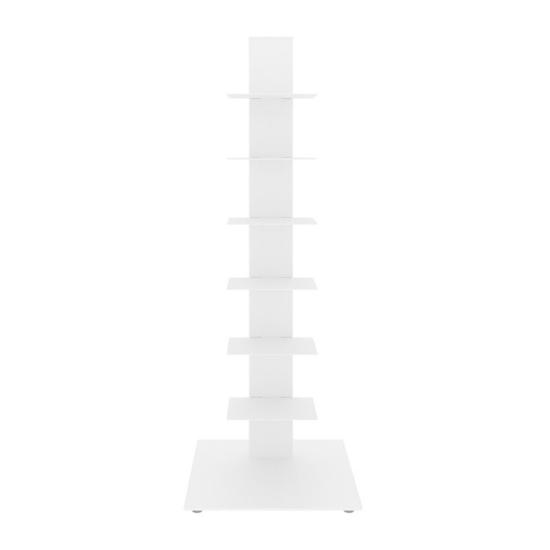 Euro Style - Sapiens 38in Bookcase/Shelf/Shelving Tower in White - 94196WHT-KIT