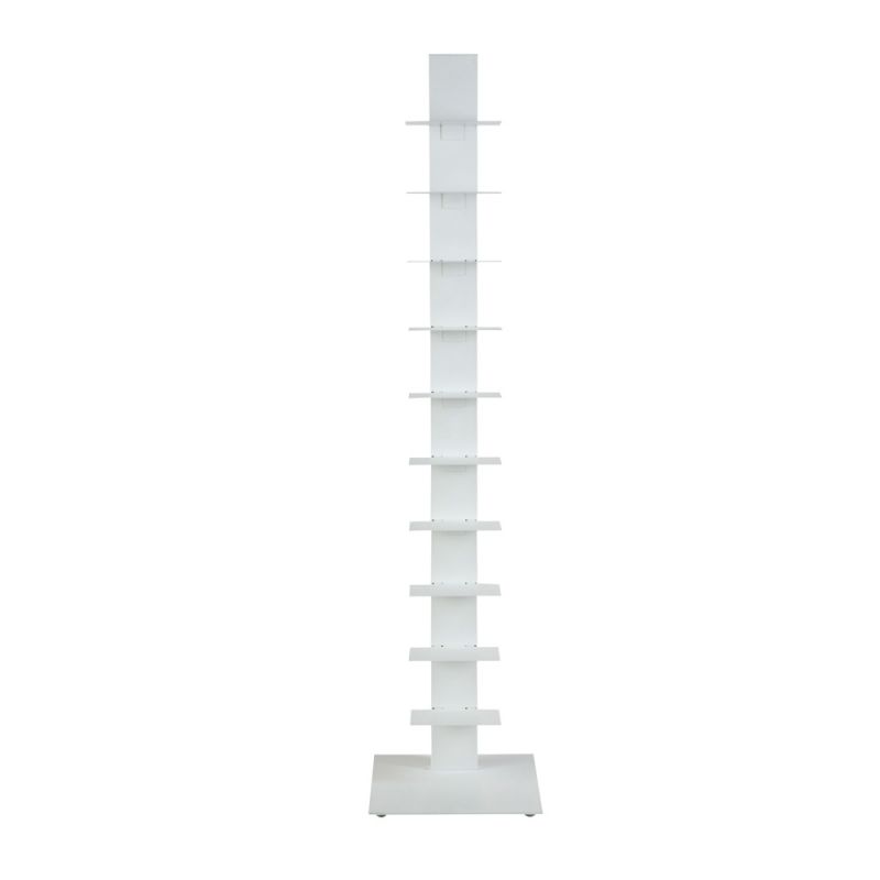 Euro Style - Sapiens 60in Bookcase/Shelf/Shelving Tower in White - 94200WHT-KIT