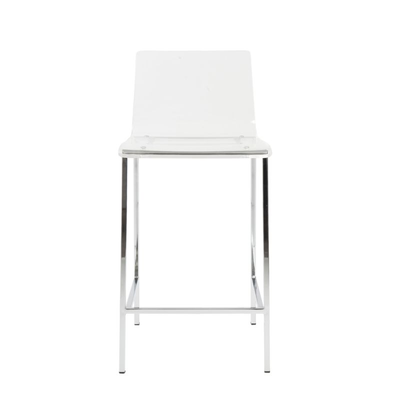 Euro Style - Chloe Counter Stool in Clear with Chrome Legs (Set of 2) - 80941CLR