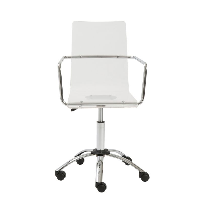 Euro Style - Chloe Office Chair in Clear with Chromed Steel Base - 80943CLR