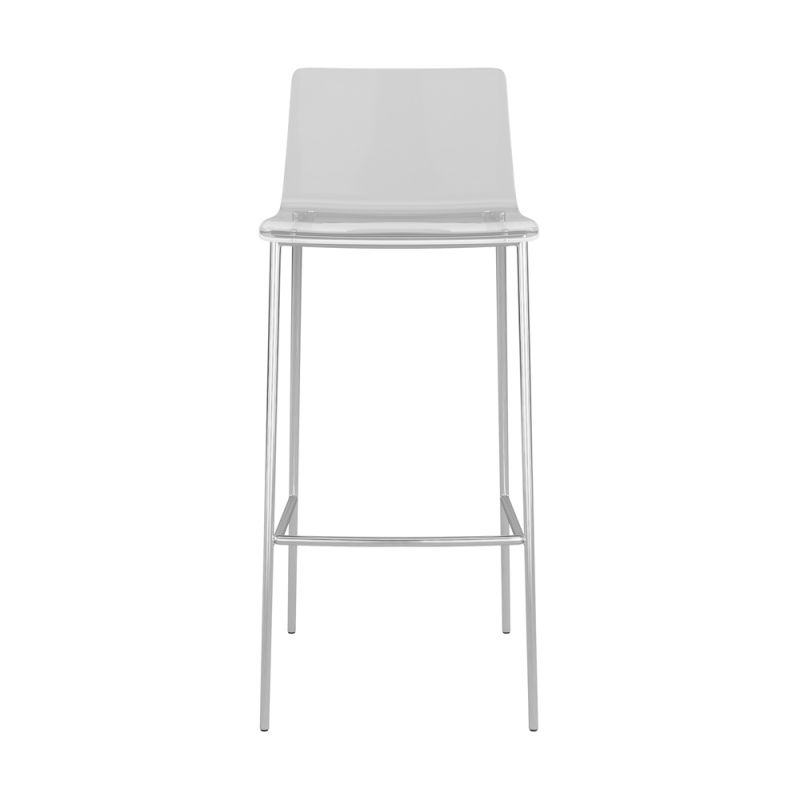 Euro Style - Cilla Bar Stool in Clear with Brushed Nickel Legs (Set of 2) - 82113BRNICK