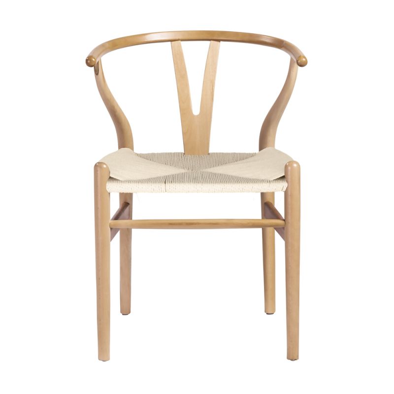 Euro Style - Evelina Side Chair in Natural Stained Frame and Natural Rush Seat (Set of 2) - 08157NAT