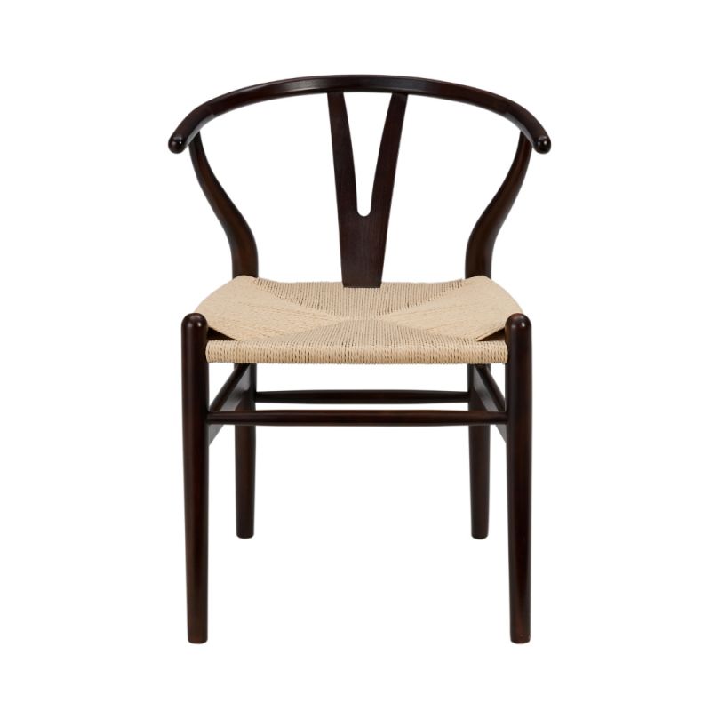 Euro Style - Evelina Side Chair in Walnut with Natural Rush Seat (Set of 2) - 08157WAL