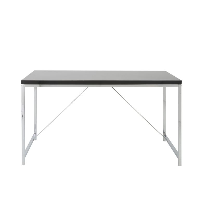 Euro Style - Gilbert Desk in Black with Chrome Steel Frame - 23523BLK_CLOSEOUT