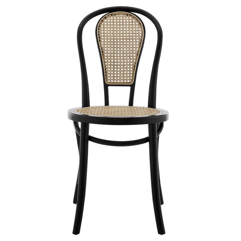 Euro Style - Liva Side Chair in Matte Black with Natural Seat and Back (Set of 2) - 39120MTBLK