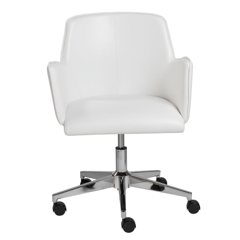 Euro Style - Sunny Pro Office Chair in White with Chrome Base - 29724WHT