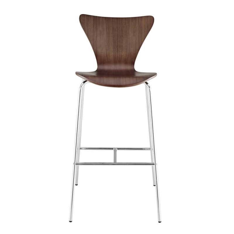 Euro Style - Tendy Bar Stool in American Walnut with Chrome Legs (Set of 4) - 02855WAL-MP4
