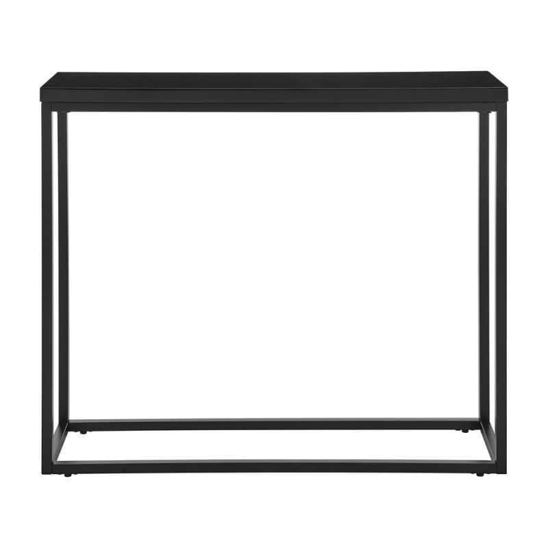 Euro Style - Teresa Console Table in High Gloss Black with Matte Black Base - 09911BLK
