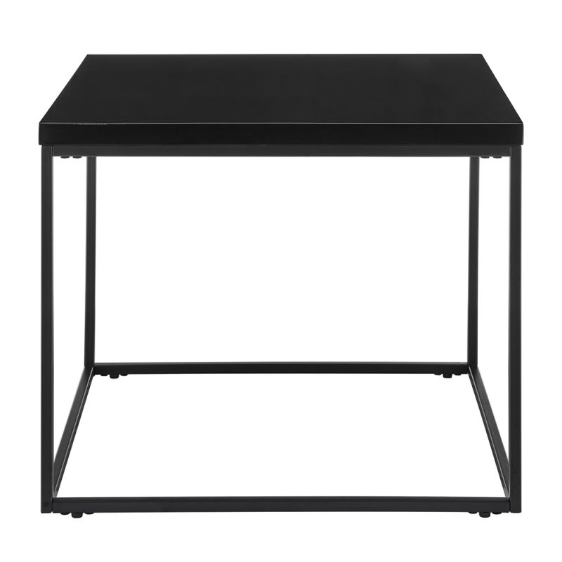 Euro Style - Teresa Side Table in High Gloss Black with Matte Black Base - 09901BLK