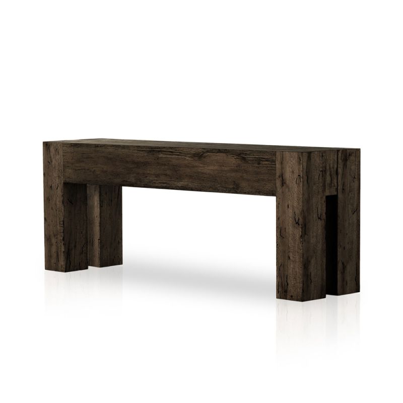 Four Hands - Abaso Console Table - Ebony Rustic Wormwood Oak - 229656-003