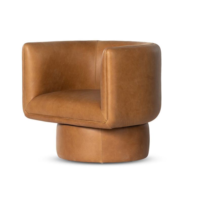 Four Hands - Adriel Swivel Chair - Palermo Cognac - 234315-001