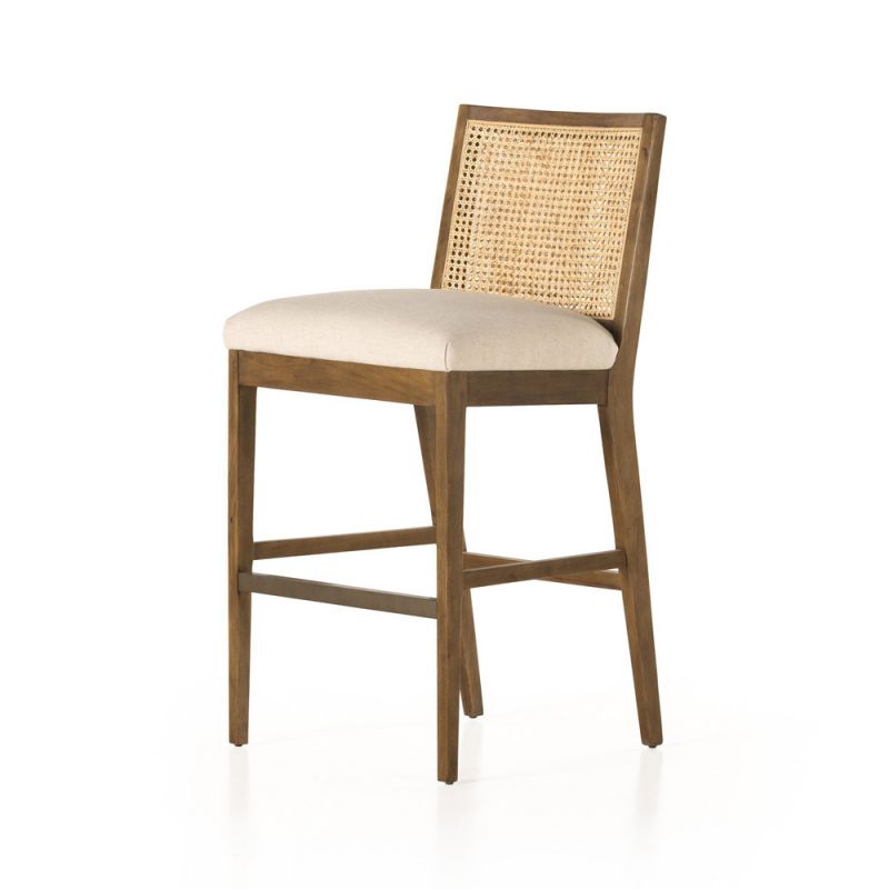 Four Hands - Antonia Cane Armless Bar Stool - Savile Flax - 229202-003