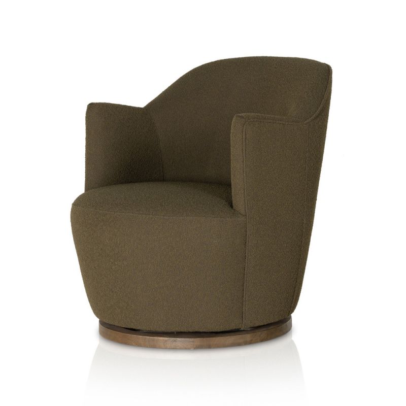 Four Hands - Aurora Swivel Chair - FIQA Boucle Olive - 106102-036