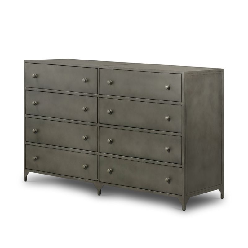 Four Hands - Belmont 8 Drawer Metal Dresser - Gunmetal - 104448-003