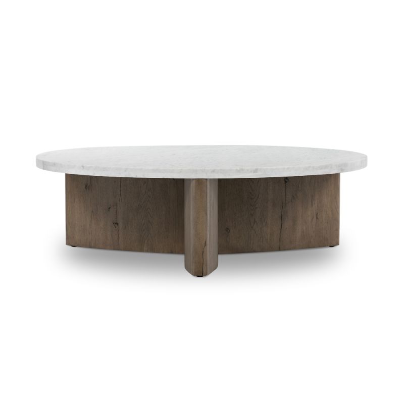 Four Hands - Bina - Toli Coffee Table-Italian White Marble - 228121-002