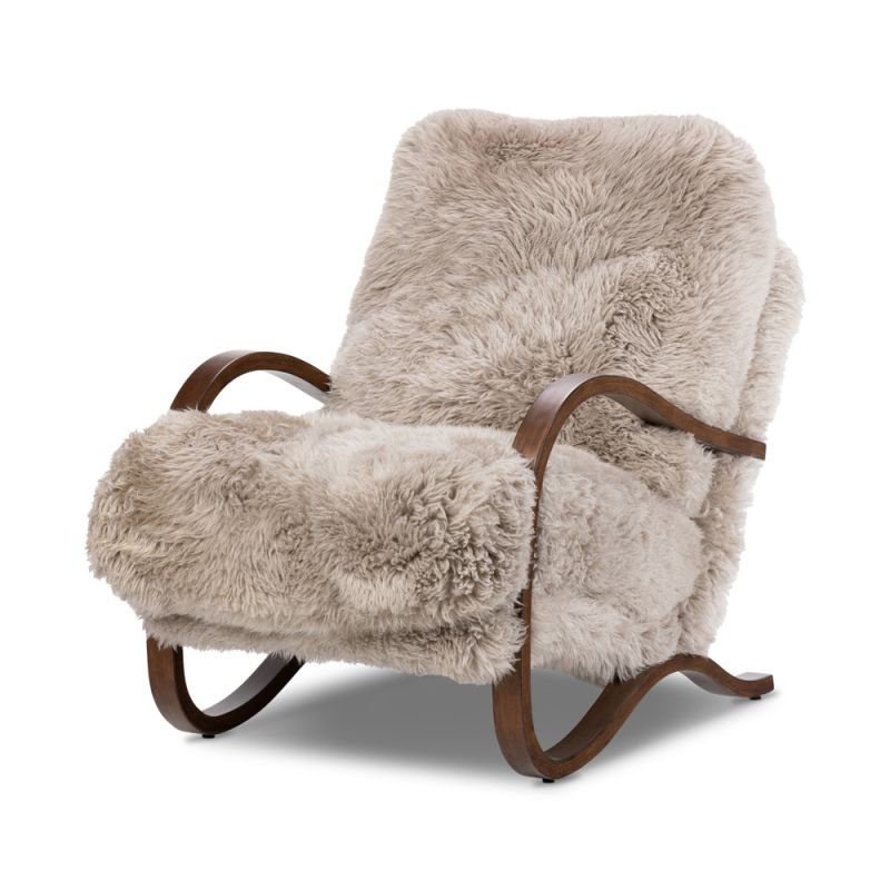 Four Hands - Bolton - Tobin Chair-Taupe Mongolian Fur - 241232-001