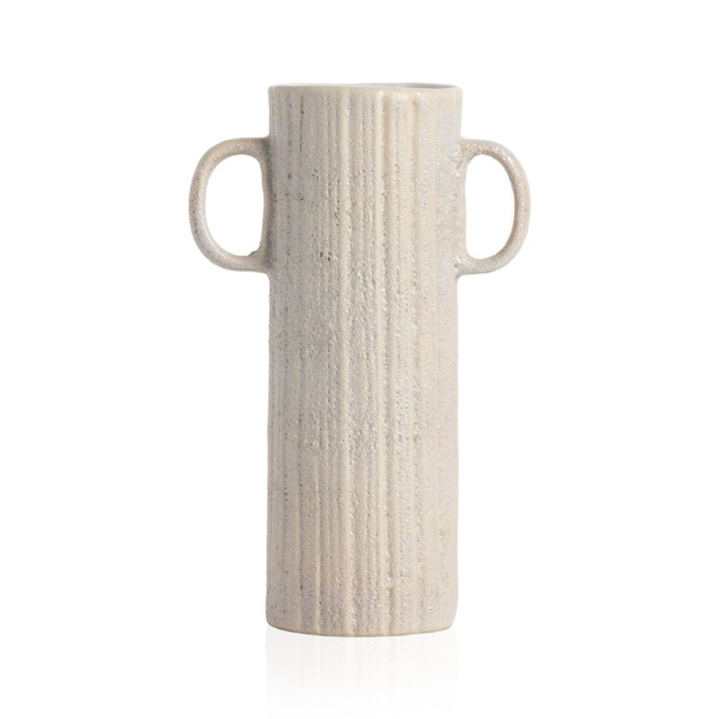 Four Hands - Cascada Small Vase - Eggshell White Ceramc - 231377-001