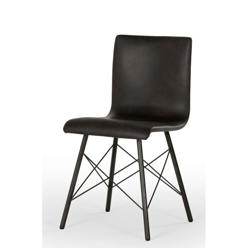 Four Hands - Diaw Dining Chair-Distressed Black - CIRD-12937-405