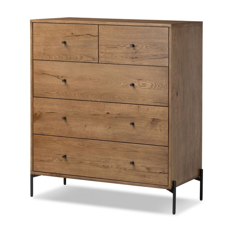 Four Hands - Eaton 5 Drawer Dresser - Amber Oak Resin - 109284-002